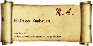 Multas Ambrus névjegykártya